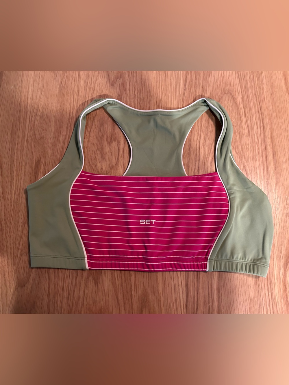 SET Active Breathe Stripe Pipe Contour Bra Color Hibiscus Size XXL NWOT